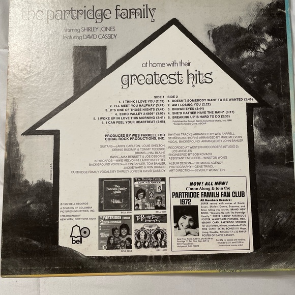 12” vinyl album - “The Partridge Family At Home With Their Greatest Hits” 🌻 - Picture 2 of 7